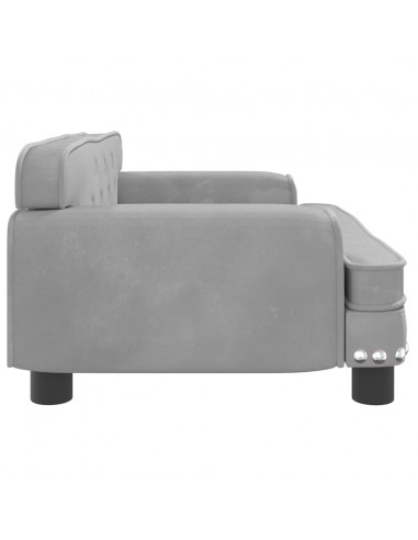 Divano per Bambini Grigio Chiaro 70x45x30 cm in Velluto