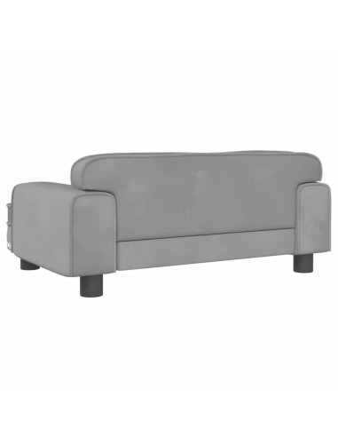 Divano per Bambini Grigio Chiaro 70x45x30 cm in Velluto