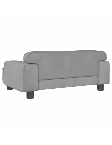 Divano per Bambini Grigio Chiaro 70x45x30 cm in Velluto