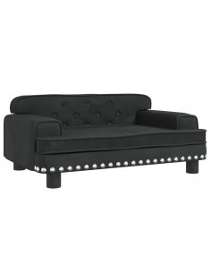 Divano per Bambini Nero 70x45x30 cm in Velluto 2