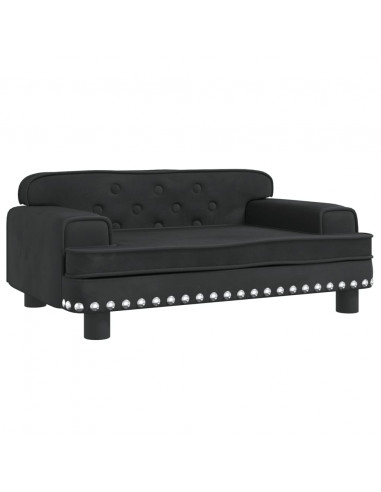 Divano per Bambini Nero 70x45x30 cm in Velluto