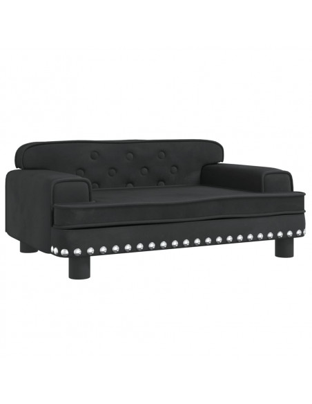 Divano per Bambini Nero 70x45x30 cm in Velluto