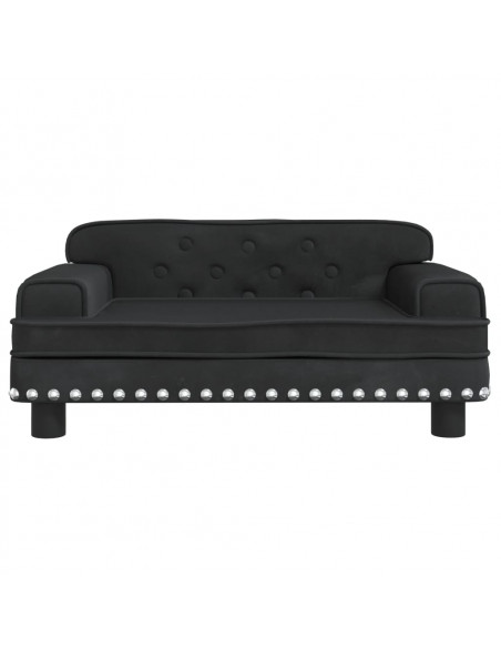 Divano per Bambini Nero 70x45x30 cm in Velluto