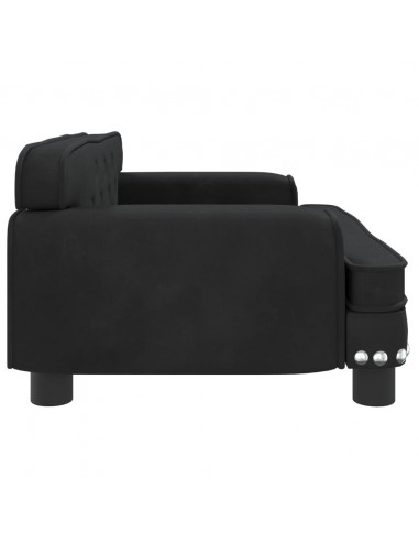 Divano per Bambini Nero 70x45x30 cm in Velluto
