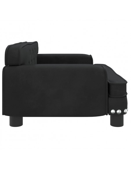 Divano per Bambini Nero 70x45x30 cm in Velluto