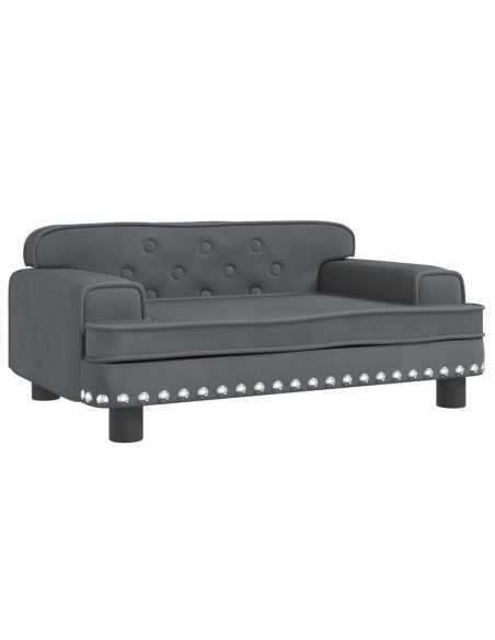 Divano per Bambini Grigio Scuro 70x45x30 cm in Velluto