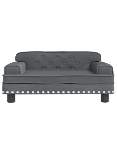 Divano per Bambini Grigio Scuro 70x45x30 cm in Velluto