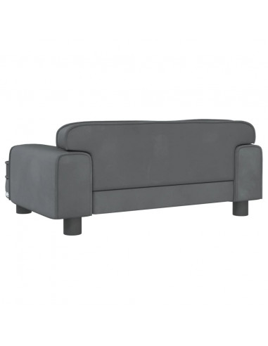 Divano per Bambini Grigio Scuro 70x45x30 cm in Velluto