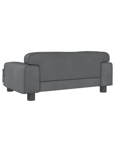 Divano per Bambini Grigio Scuro 70x45x30 cm in Velluto