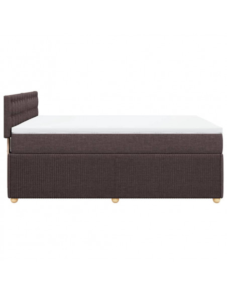 Giroletto a Molle con Materasso Marrone Scuro 160x200cm Tessuto