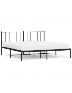 Giroletto con Testiera in Metallo Nero 180x200 cm 2