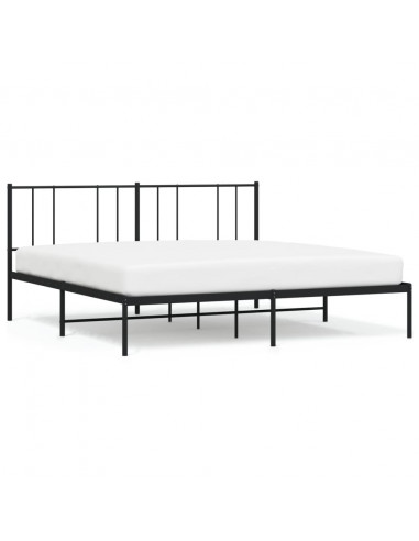 Giroletto con Testiera in Metallo Nero 180x200 cm