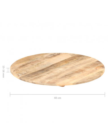 Piano Tavolo in Legno Massello di Mango Rotondo 15-16 mm 40 cm