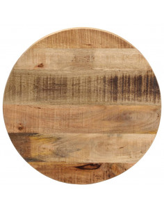 Piano per Tavolo Ø 40x3,8cm Rotondo Legno Massello Grezzo Mango 2