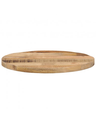 Piano per Tavolo Ø 50x1,5cm Rotondo Legno Massello Grezzo Mango