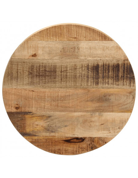 Piano per Tavolo Ø 50x3,8cm Rotondo Legno Massello Grezzo Mango