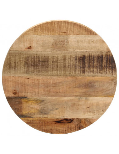 Piano per Tavolo Ø 60x3,8cm Rotondo Legno Massello Grezzo Mango