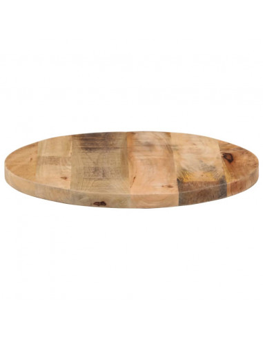 Piano per Tavolo Ø 60x3,8cm Rotondo Legno Massello Grezzo Mango