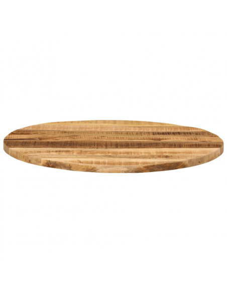 Piano per Tavolo Ø 80x1,5cm Rotondo Legno Massello Grezzo Mango