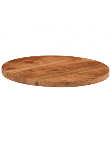 Piano per Tavolo Ø60x3,8 cm Rotondo in Legno Massello di Acacia