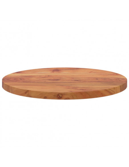 Piano per Tavolo Ø60x3,8 cm Rotondo in Legno Massello di Acacia