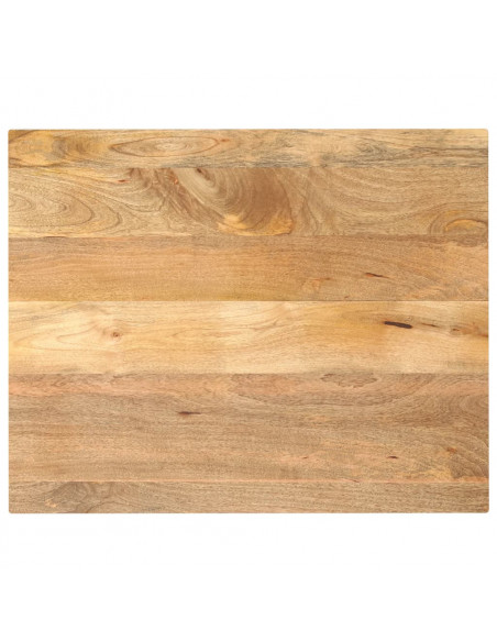 Piano per Tavolo 100x80x3,8cm Rettangolare Legno Massello Mango