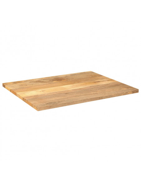 Piano per Tavolo 100x80x3,8cm Rettangolare Legno Massello Mango