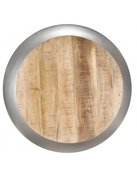 Tavolino da Caffè Grigio 68x68x30 cm in Legno Massello di Mango
