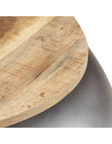 Tavolino da Caffè Grigio 68x68x30 cm in Legno Massello di Mango