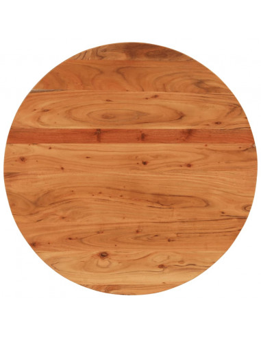 Piano per Tavolo Ø70x3,8 cm Rotondo in Legno Massello di Acacia