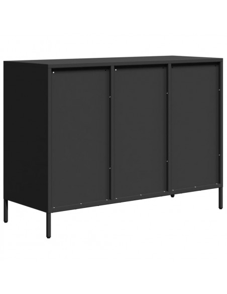 Credenza Nera 101,5x39x73,5 cm in Acciaio Laminato a Freddo