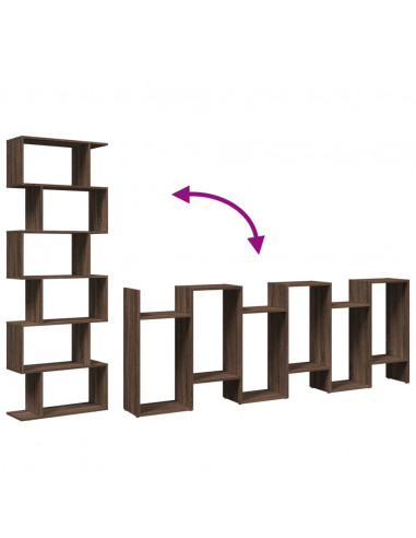 Libreria 6 Ripiani Rovere Marrone 70x24x193 cm in Truciolato