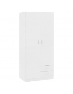 Armadio Bianco 80x52x180 cm in Legno Multistrato 2