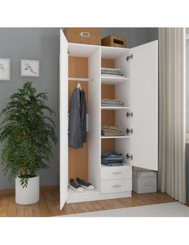 Armadio Bianco 80x52x180 cm in Legno Multistrato