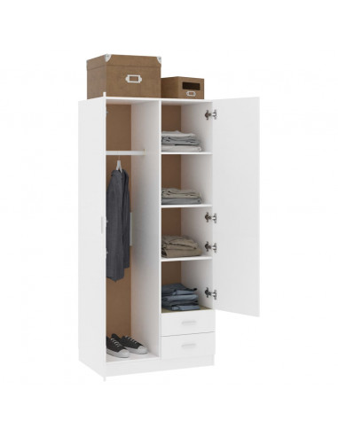 Armadio Bianco 80x52x180 cm in Legno Multistrato