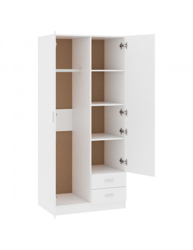 Armadio Bianco 80x52x180 cm in Legno Multistrato