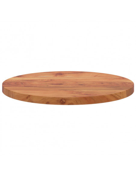 Piano per Tavolo Ø40x3,8 cm Rotondo in Legno Massello di Acacia