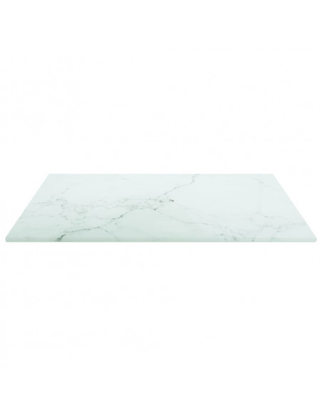 Piano Tavolo Bianco 40x40 cm 6 mm Vetro Temperato Design Marmo