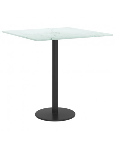 Piano Tavolo Bianco 40x40 cm 6 mm Vetro Temperato Design Marmo