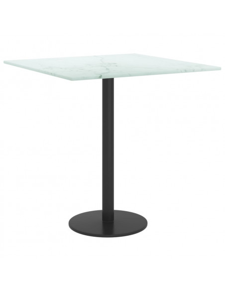 Piano Tavolo Bianco 40x40 cm 6 mm Vetro Temperato Design Marmo