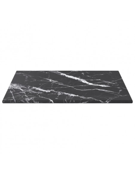 Piano Tavolo Nero 30x30 cm 6 mm Vetro Temperato Design Marmo