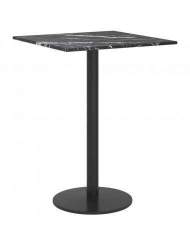 Piano Tavolo Nero 30x30 cm 6 mm Vetro Temperato Design Marmo