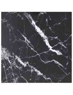 Piano Tavolo Nero 40x40 cm 6 mm Vetro Temperato Design Marmo 2