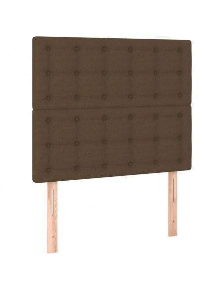 Giroletto a Molle con Materasso Marrone Scuro 100x200cm Tessuto
