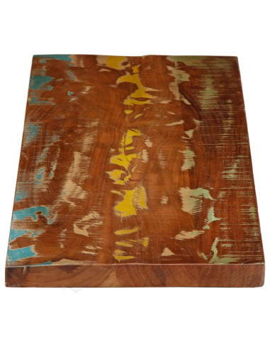 Piano Tavolo 120x40x2,5 cm Rettangolare in Massello di Recupero