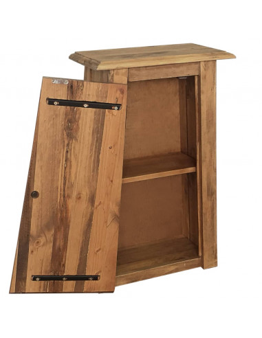 Mobile da Bagno a Parete in Legno Massello di Pino 42x23x70 cm
