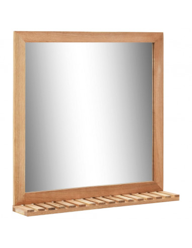 Mobiletto per Lavello con Specchio in Legno Massello di Noce