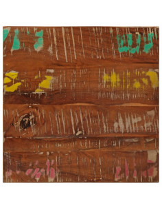 Piano Tavolo 60x60x2,5 cm Quadrato Legno Massello di Recupero 2