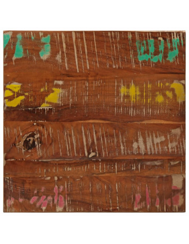 Piano Tavolo 60x60x2,5 cm Quadrato Legno Massello di Recupero