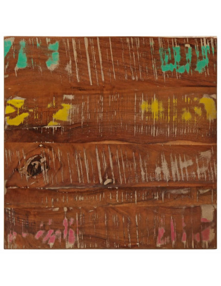Piano Tavolo 60x60x2,5 cm Quadrato Legno Massello di Recupero
